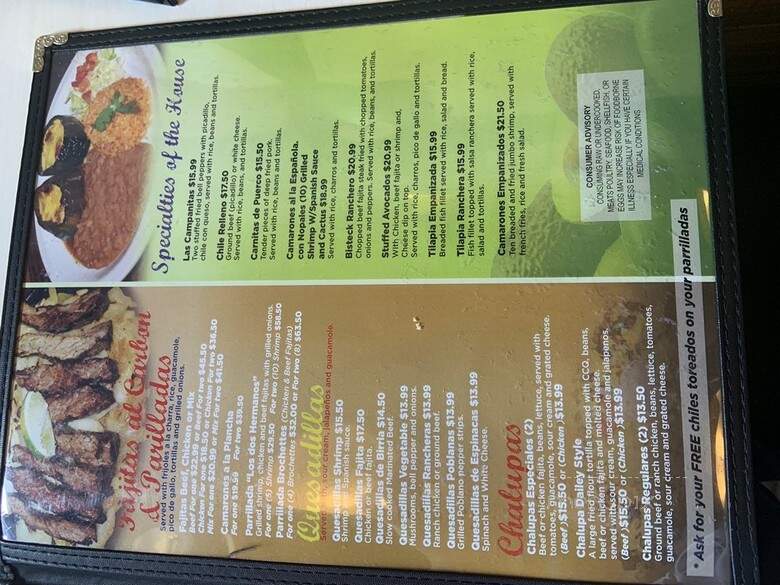 Barcenas Mexican Kitchen - League City, TX menu_pic
