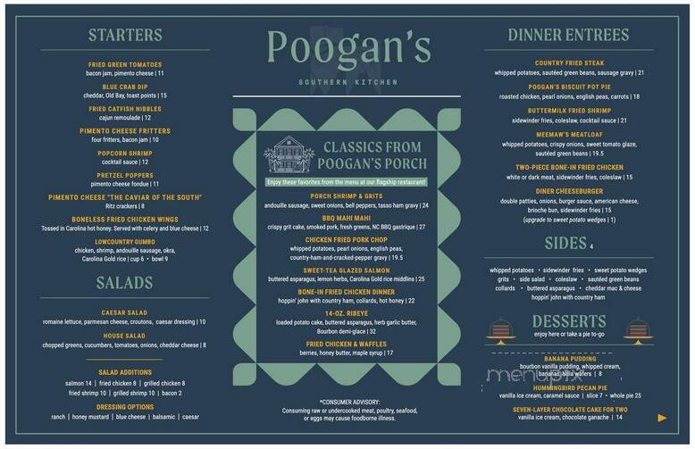 Poogan's Southern Kitchen - Columbia, SC menu_pic