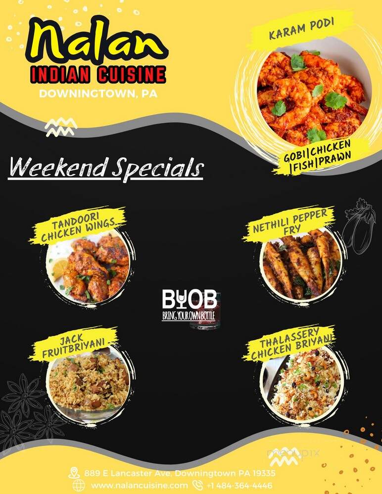 Nalan Cuisine - Downingtown, PA menu_pic