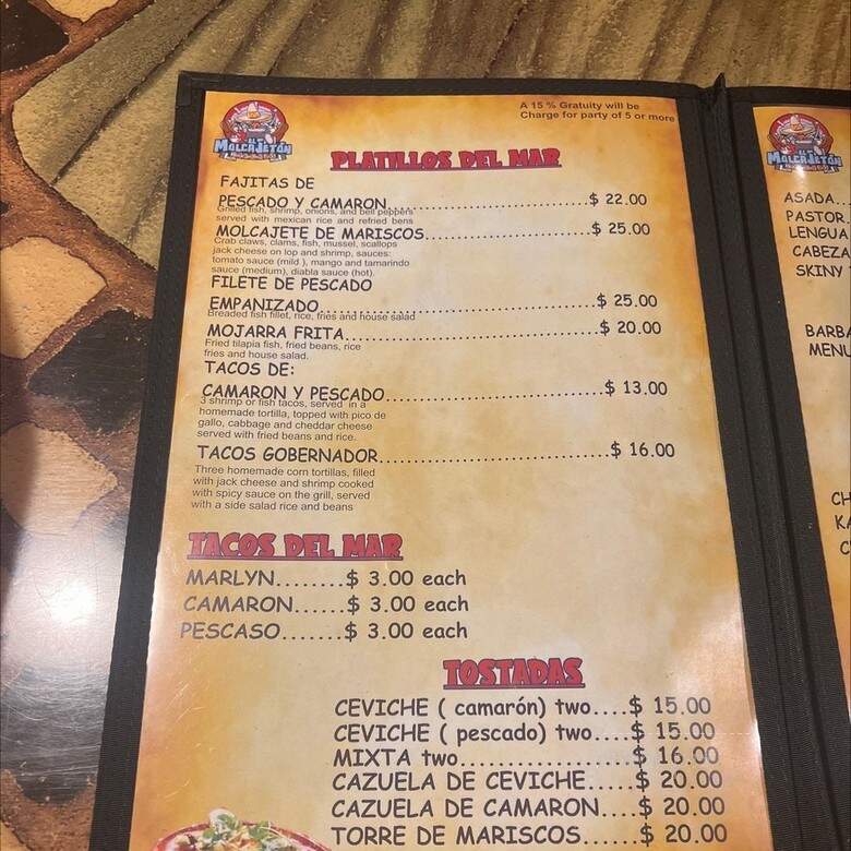 El Molcajeton - Albuquerque, NM menu_pic