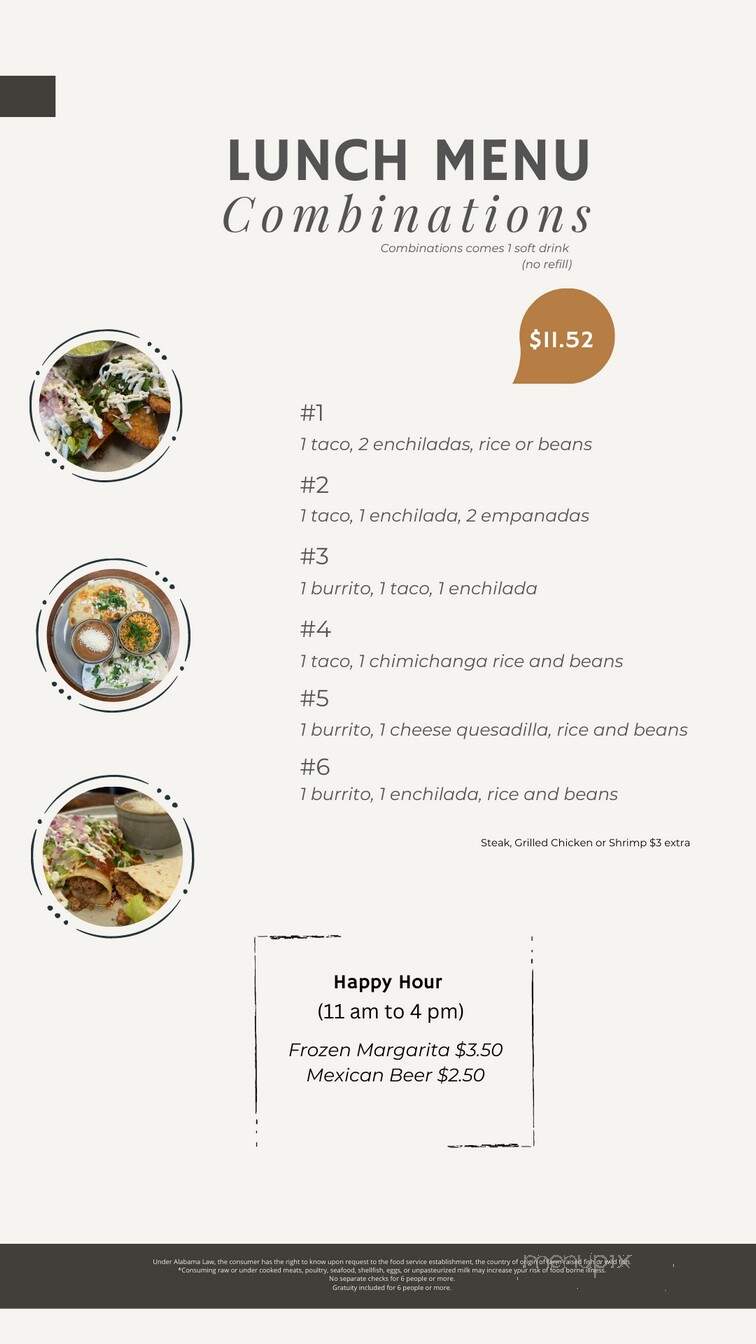 Dos Tequilas - Chelsea, AL menu_pic