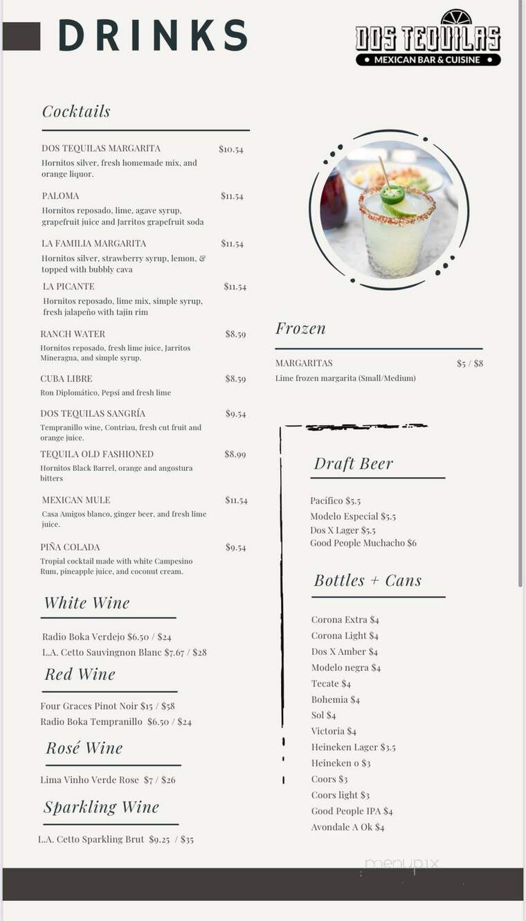 Dos Tequilas - Chelsea, AL menu_pic