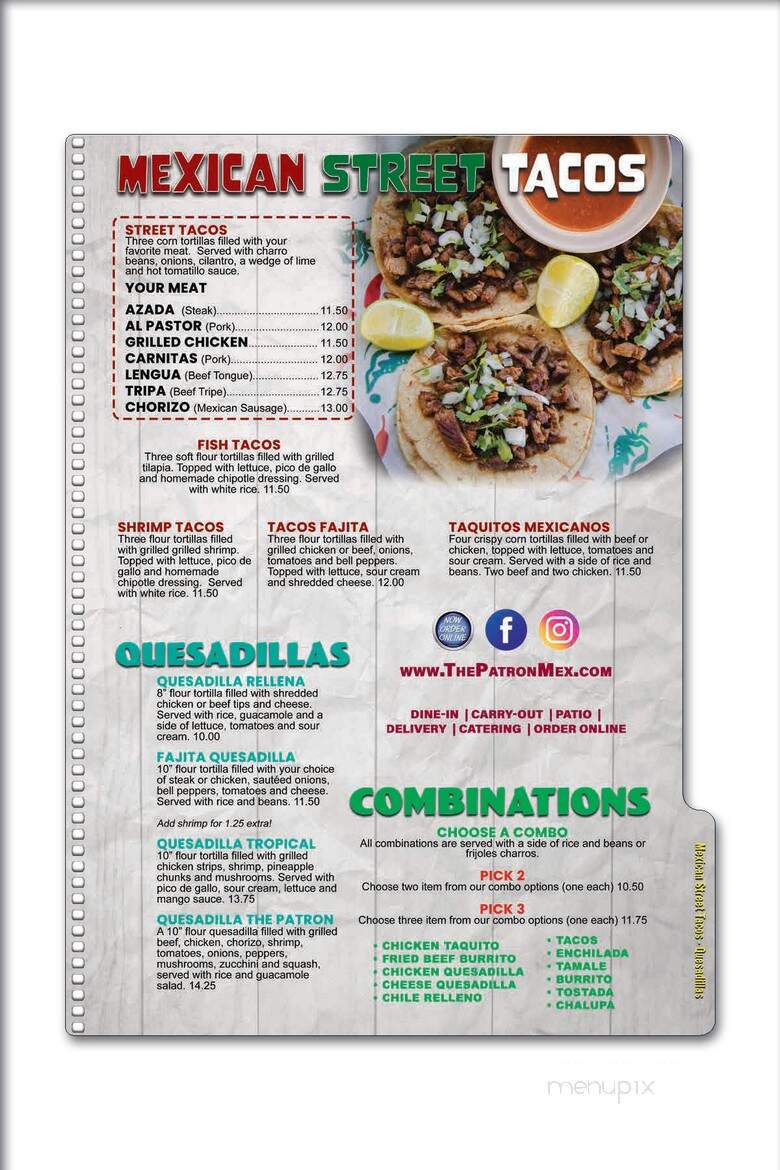 The Patron Mexican Restaurant - Madisonville, KY menu_pic