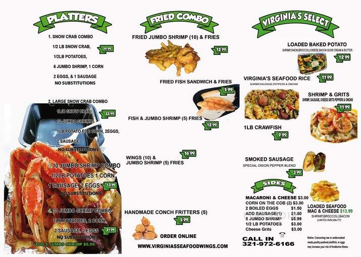 Virginia's Seafood & Wings - Longwood, FL menu_pic