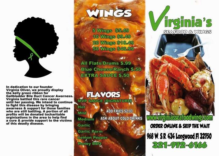 Virginia's Seafood & Wings - Longwood, FL menu_pic
