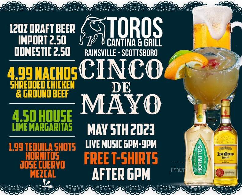 Toros Cantina and Grills - Rainsville, AL menu_pic
