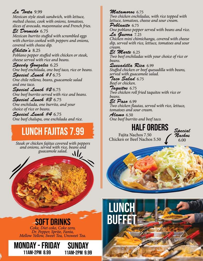 Toros Cantina and Grills - Rainsville, AL menu_pic