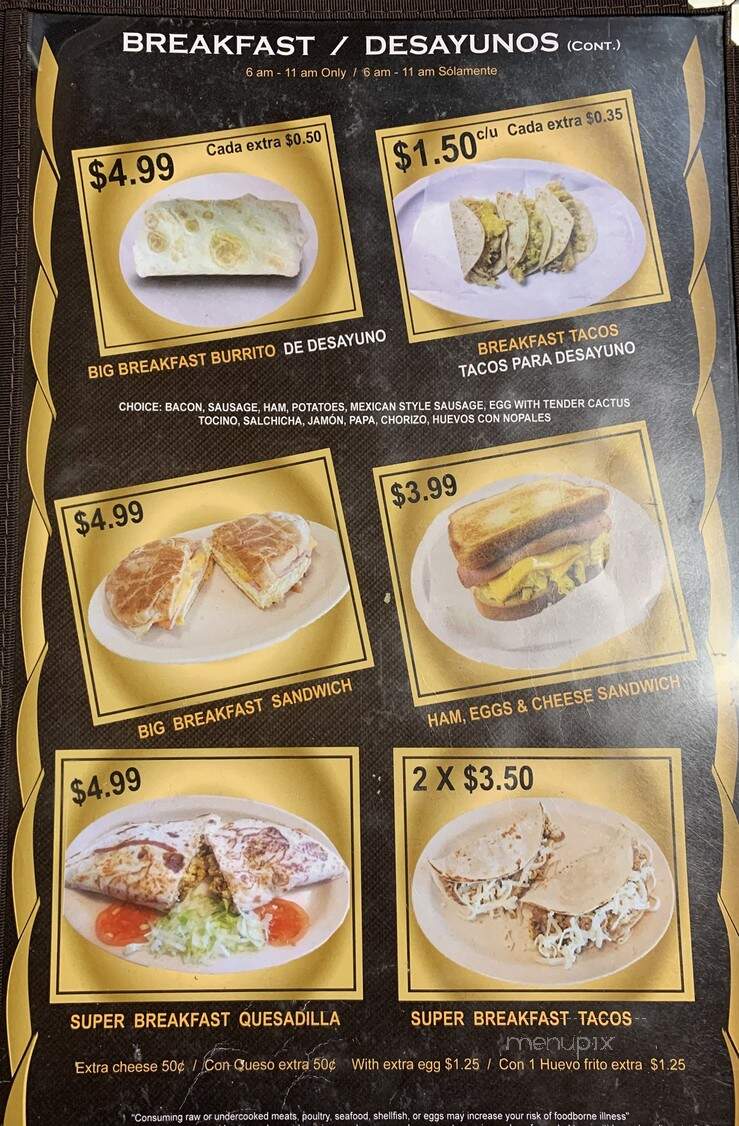 Tacos Mexico - Diboll, TX menu_pic
