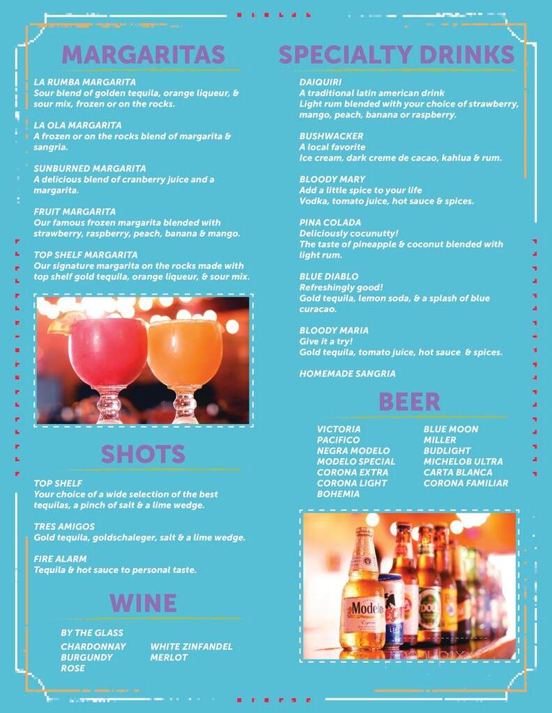 La Rumba Mexican Grill - Lake Charles, LA menu_pic