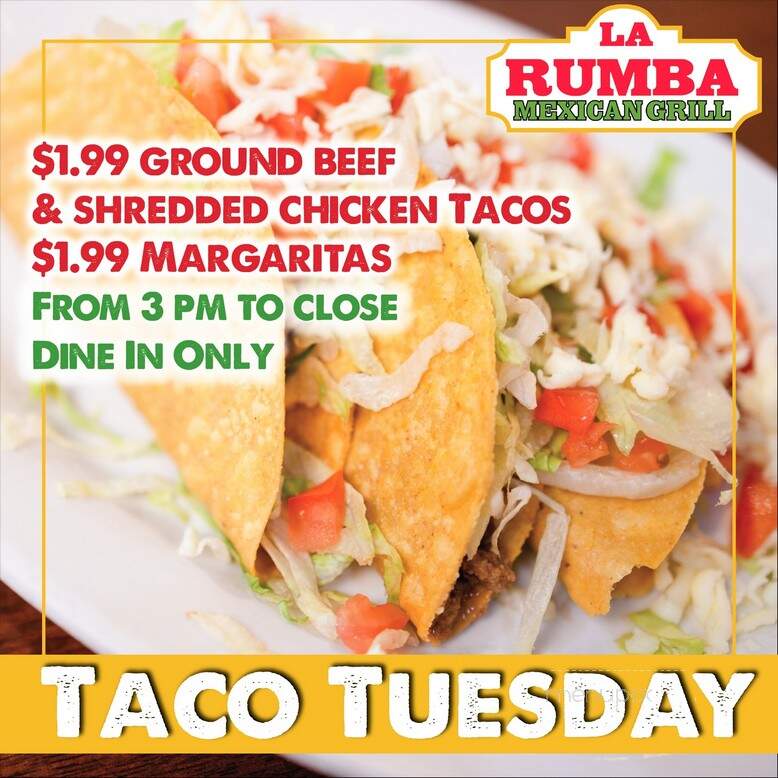 La Rumba Mexican Grill - Lake Charles, LA menu_pic