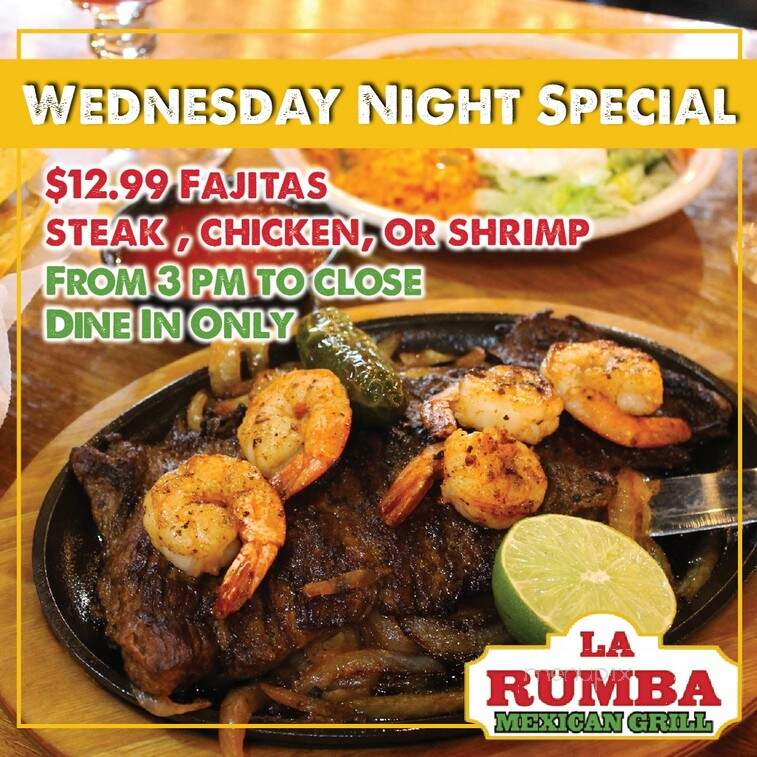 La Rumba Mexican Grill - Lake Charles, LA menu_pic