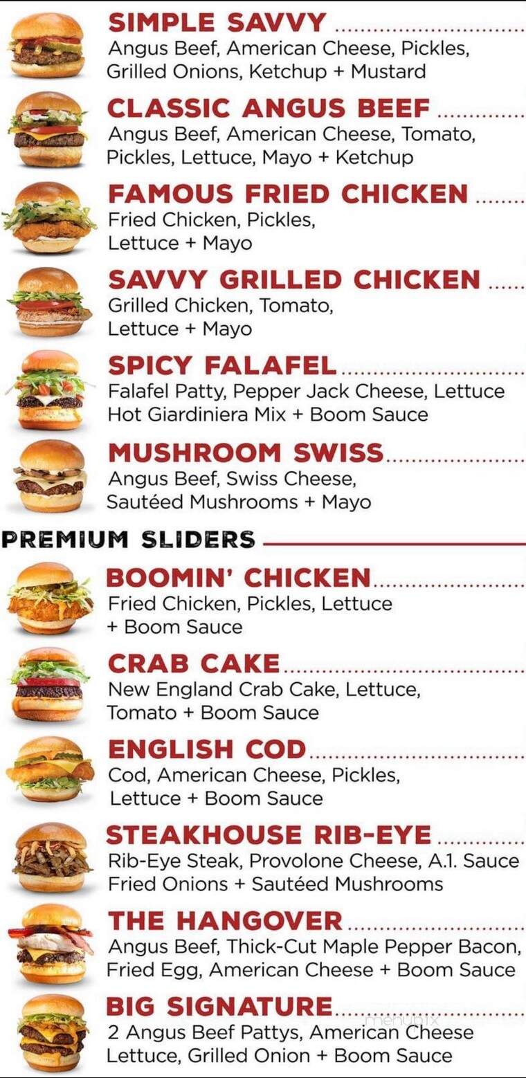 Savvy Sliders - Port Huron, MI menu_pic