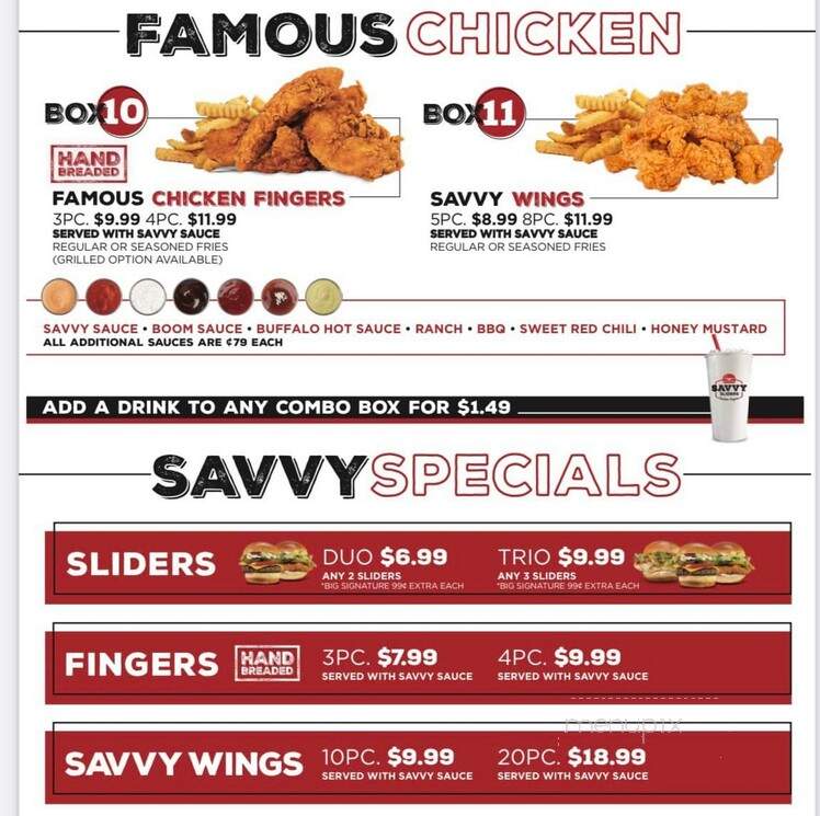 Savvy Sliders - Port Huron, MI menu_pic