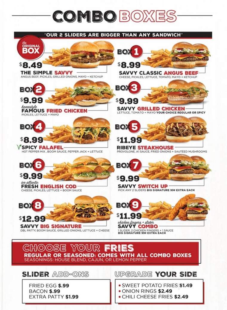Savvy Sliders - Port Huron, MI menu_pic
