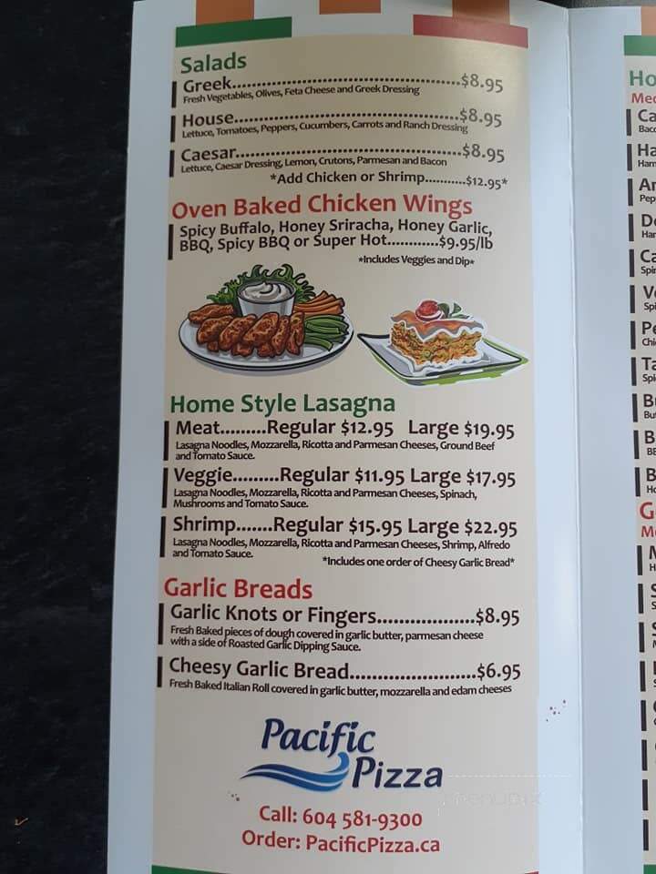 Pacific Pizza - Surrey, BC menu_pic