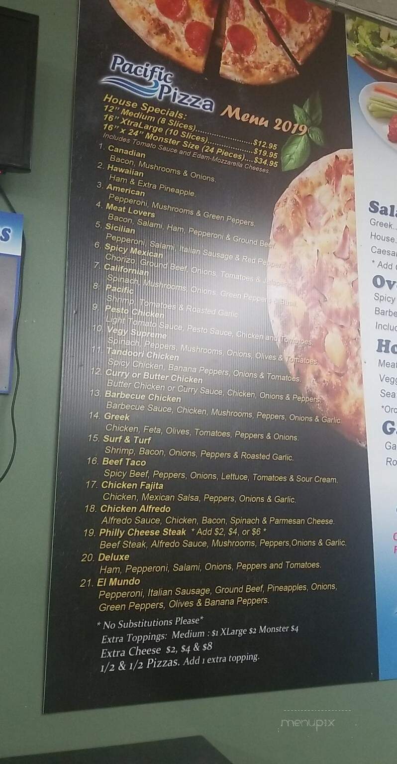 Pacific Pizza - Surrey, BC menu_pic