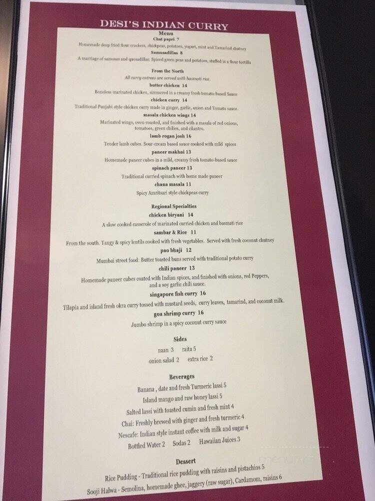 Desi's Indian Curry - Honolulu, HI