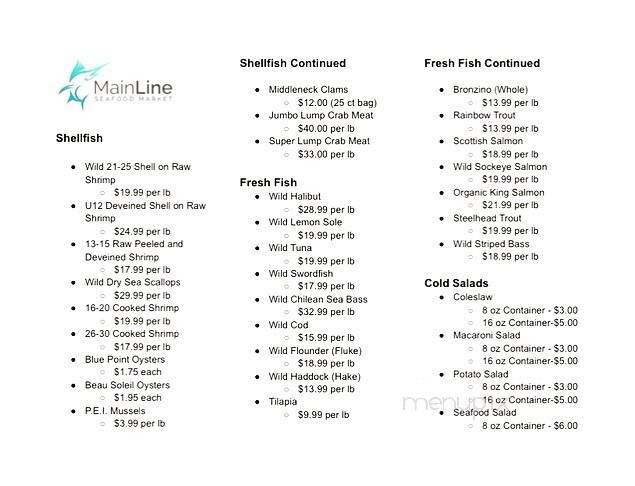 Mainline Seafood Market - Paoli, PA menu_pic