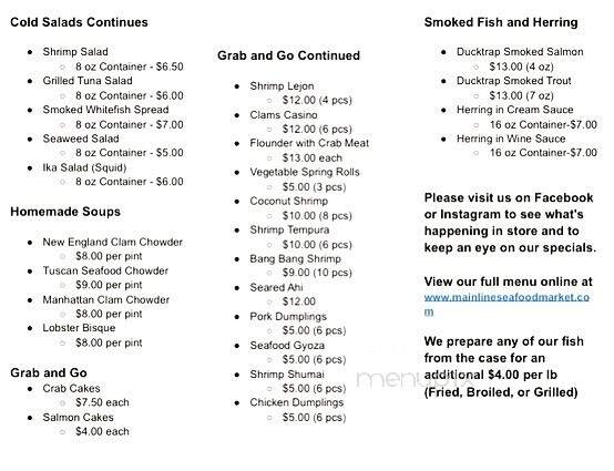 Mainline Seafood Market - Paoli, PA menu_pic