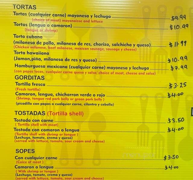 Taqueria La Donita - Columbus, OH menu_pic