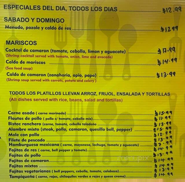 Taqueria La Donita - Columbus, OH menu_pic