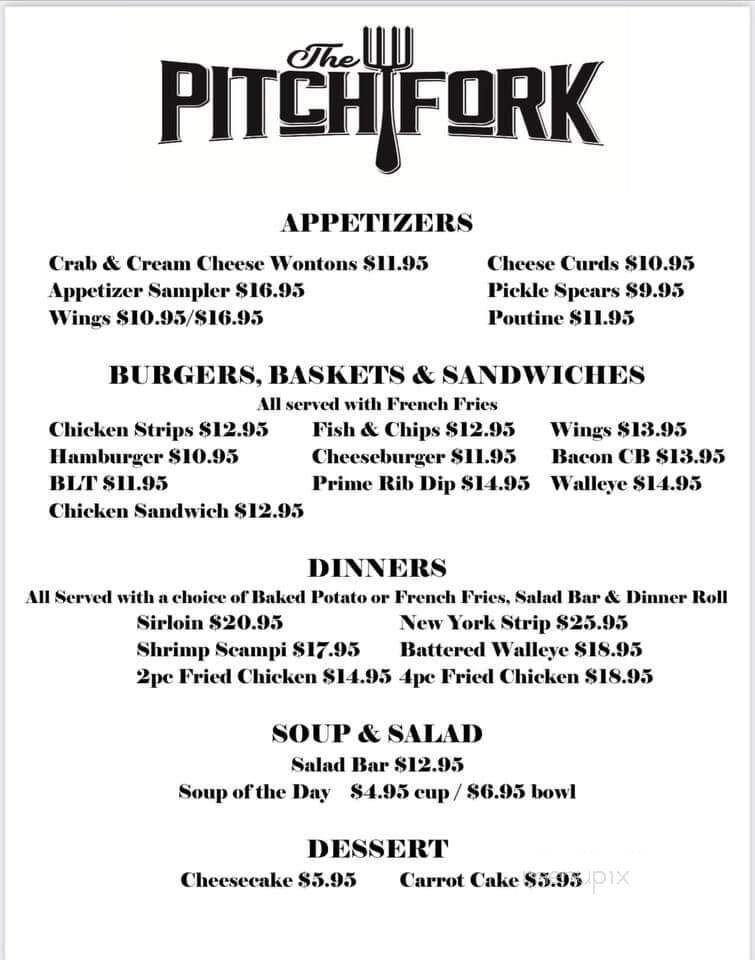 The Pitchfork - Barnesville, MN menu_pic