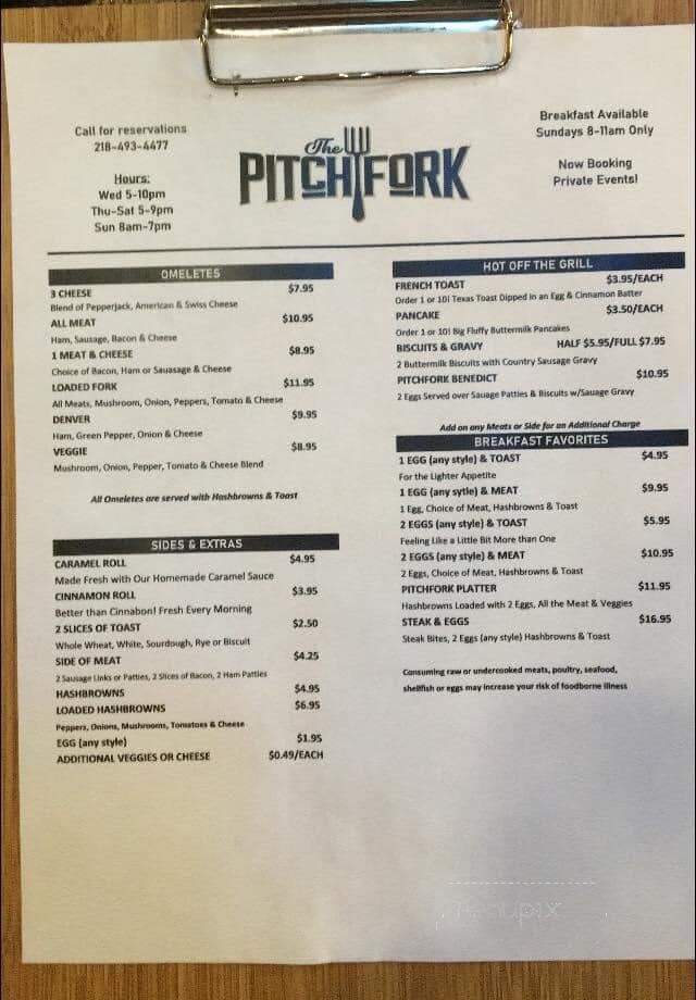 The Pitchfork - Barnesville, MN menu_pic