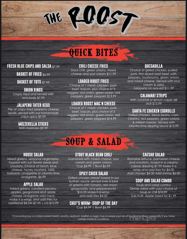 The Roost - Donnelly, ID menu_pic