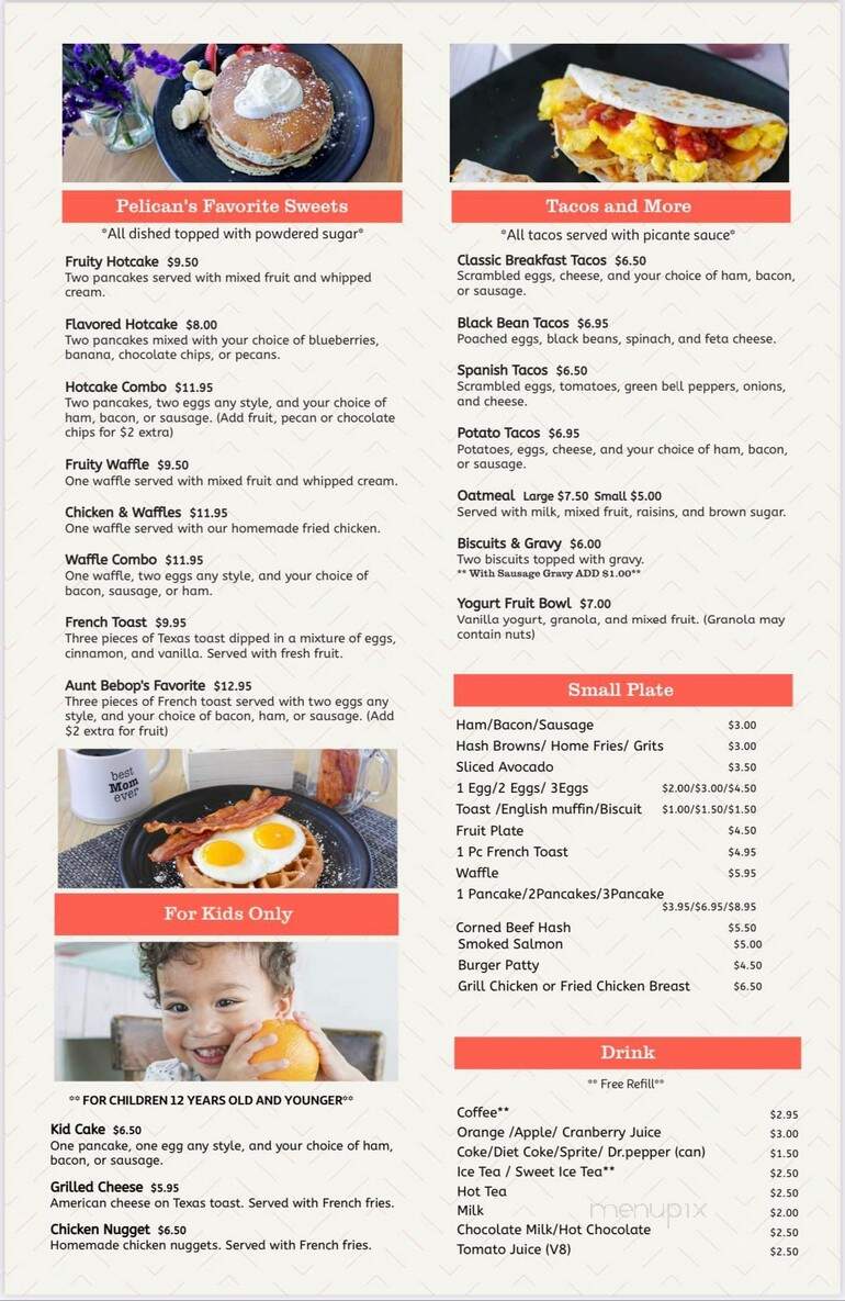 Pelican Breakfast & Lunch - Pasadena, TX menu_pic