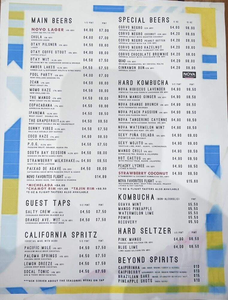Novo Brazil Brewing - Imperial Beach, CA menu_pic