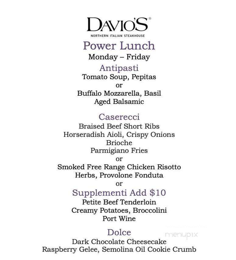 Davio's Northern Italian Steakhouse - Reston, VA menu_pic