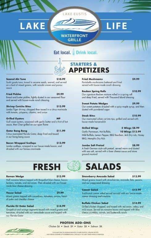 Lake Eustis Waterfront Grill - Eustis, FL menu_pic