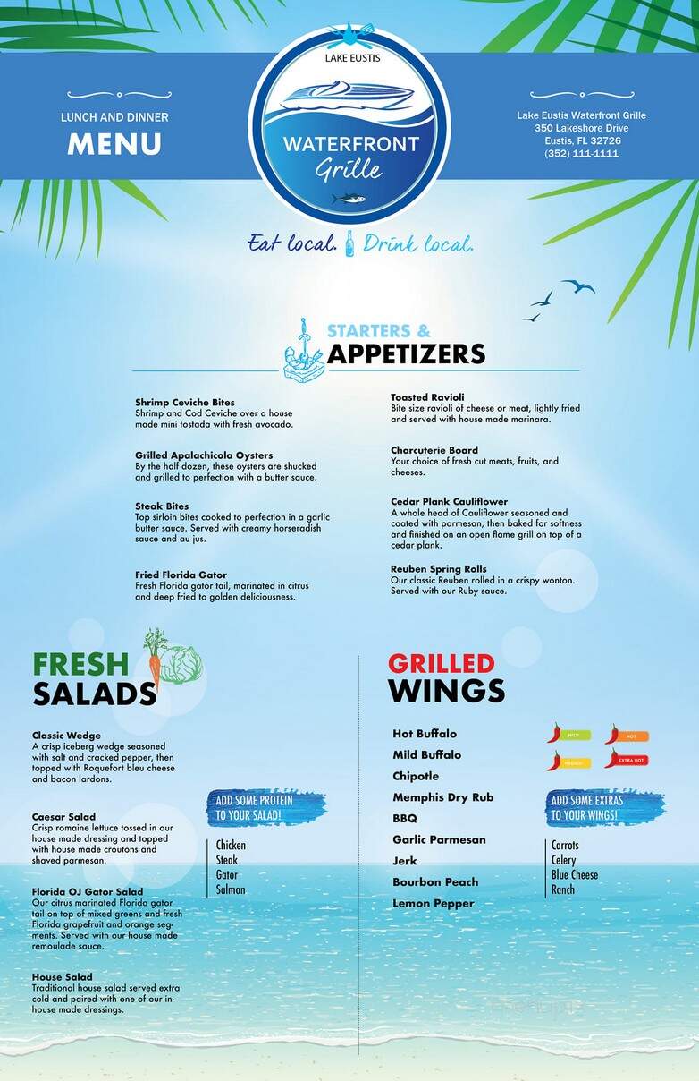 Lake Eustis Waterfront Grill - Eustis, FL menu_pic