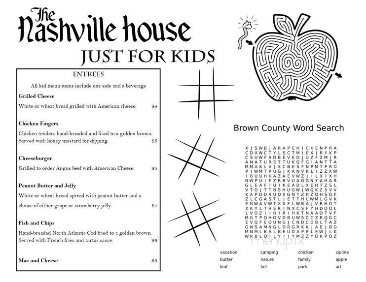 The Nashville Chop House - Nashville, IN menu_pic