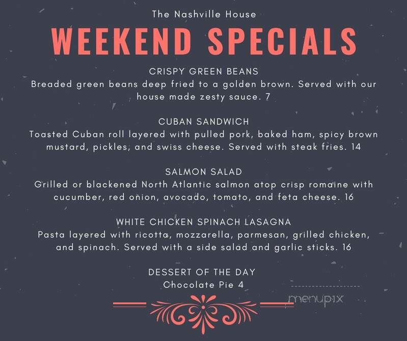The Nashville Chop House - Nashville, IN menu_pic