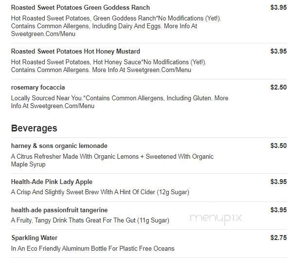 sweetgreen - Troy, MI menu_pic