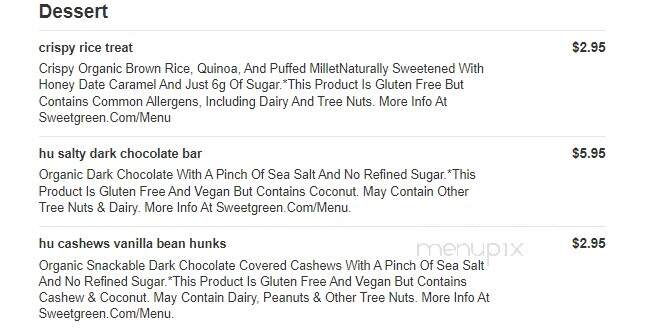 sweetgreen - Troy, MI menu_pic