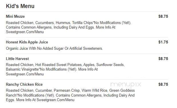 sweetgreen - Troy, MI menu_pic