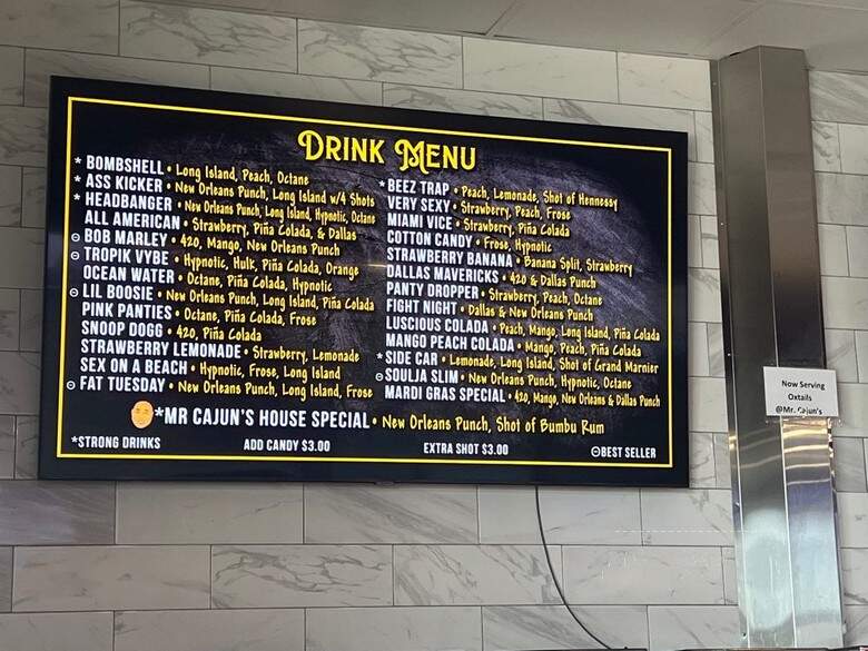 Mr. Cajun's Daiquiri & Cajun Food - Forney, TX menu_pic