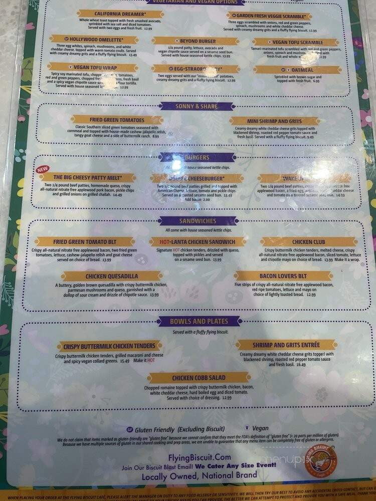 Flying Biscuit Tiger Town - Opelika, AL menu_pic