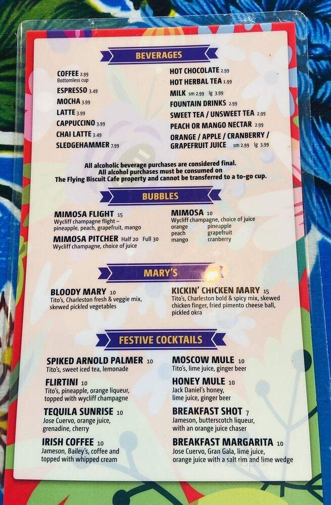 Flying Biscuit Tiger Town - Opelika, AL menu_pic
