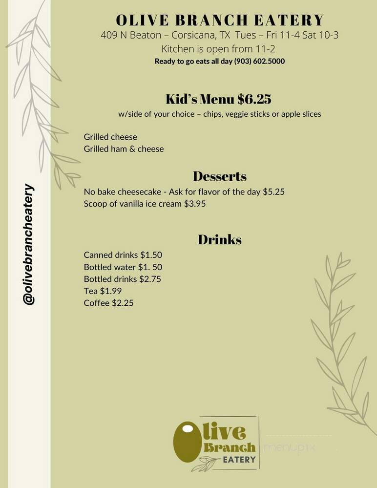 Olive Branch Eatery - Corsicana, TX