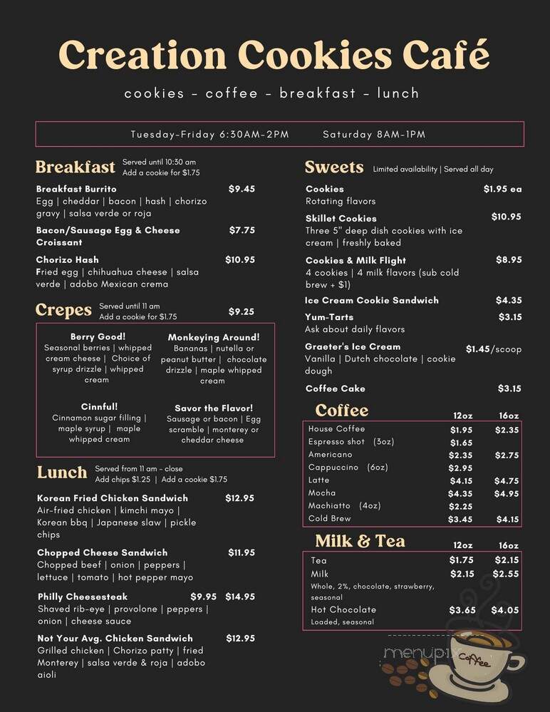 Creation Cookies Cafe - Danville, IN menu_pic