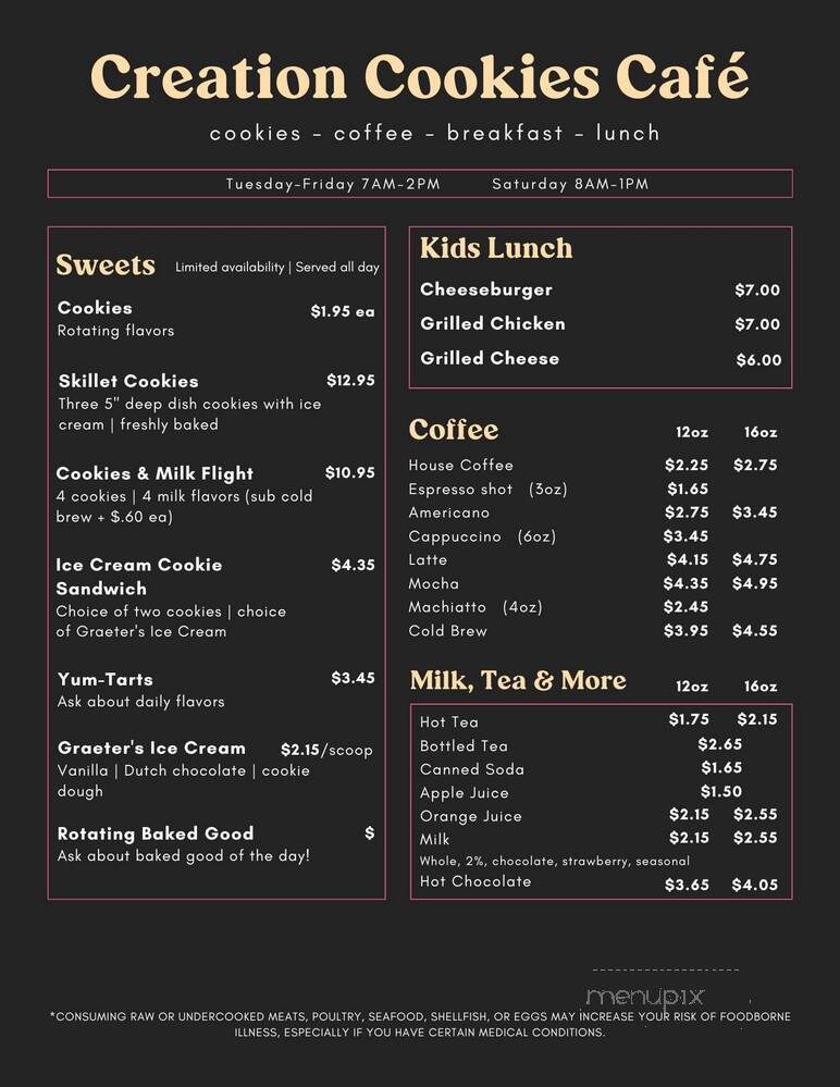 Creation Cookies Cafe - Danville, IN menu_pic