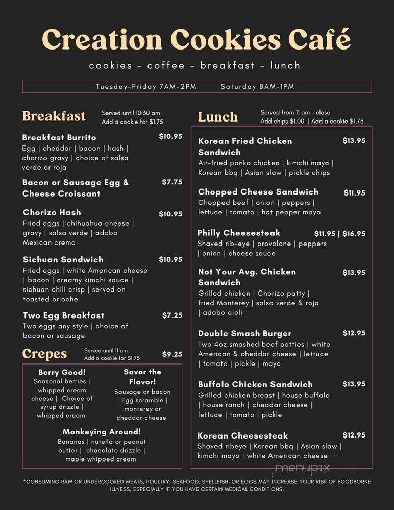 Creation Cookies Cafe - Danville, IN menu_pic