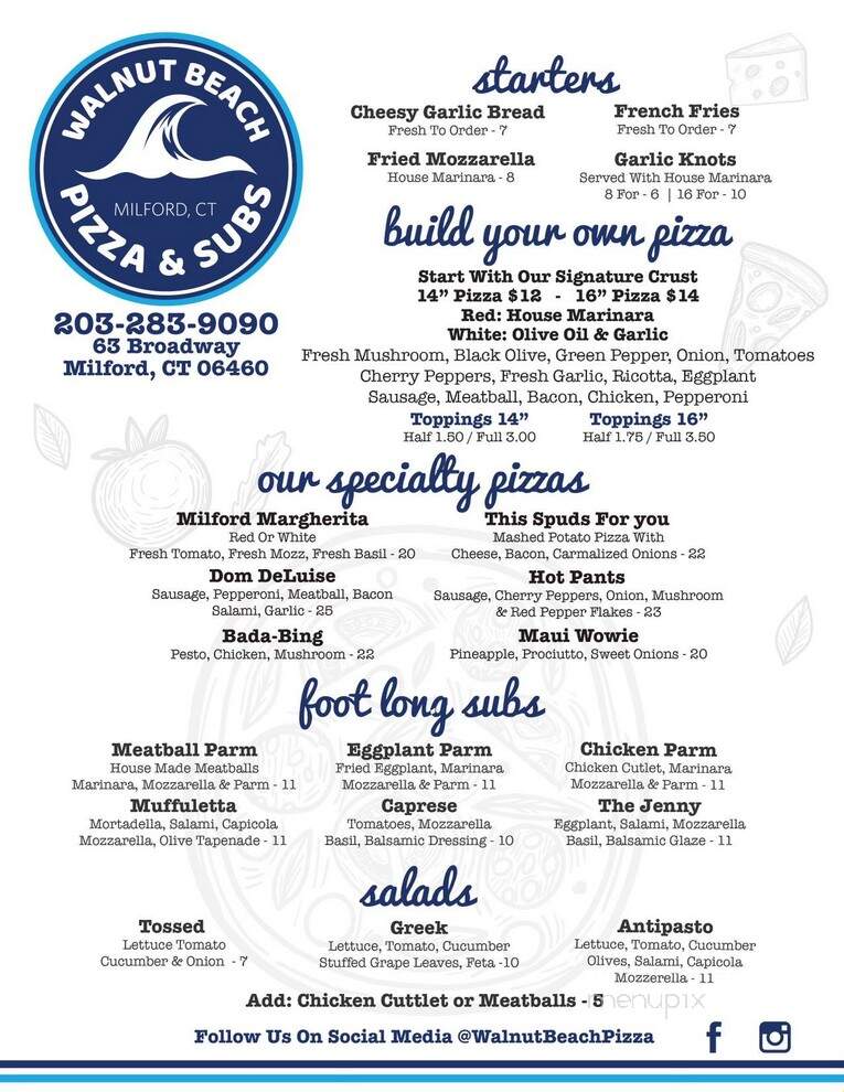 Beachside Pizzeria - Milford, CT menu_pic