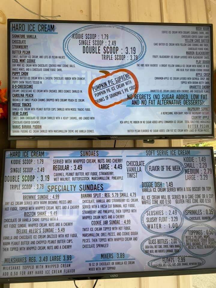 421 Creamery - Mountain, TN menu_pic