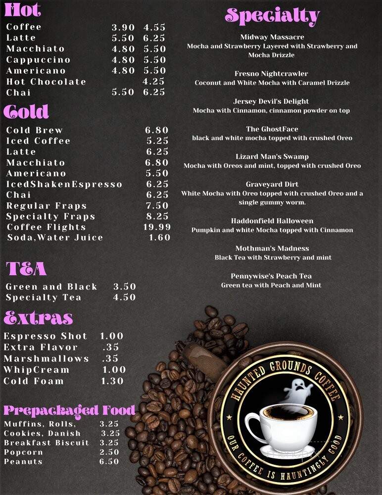 Haunted Grounds Coffee - Midway, GA menu_pic