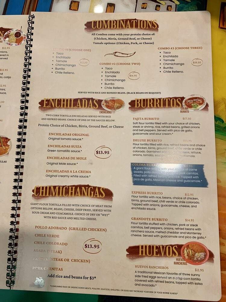 Casa Colima Mexican Restaurant - Happy Valley, OR menu_pic