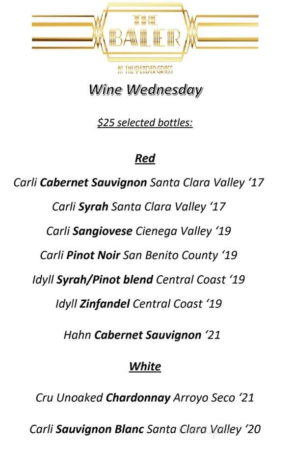 The Baler Steakhouse - Hollister, CA menu_pic